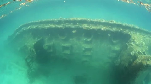 Small Shipwreck in Palau Stock Footage 50184474