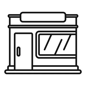 Small shop building facade with empty signboard for branding retail business Ilustración de archivo