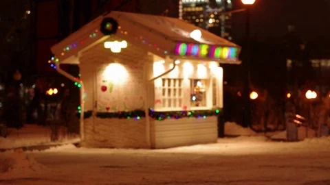 Small shop in Park Stock Footage 70819721