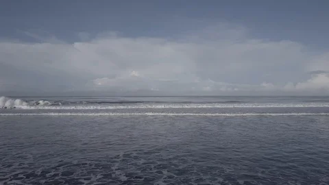 SMALL SHORE WAVES|AERIAL|EXT|MEDIUM|DAY|TRCK LEFT|2398fps|4K Stock Footage 105255368