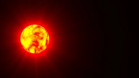 Small Side Red Hot Sun Rays Fractal Sphere Motion Background Loop Fast Stock Footage 101944498