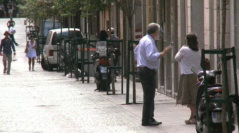 Small Side Street in Madrid Stock Footage 589795