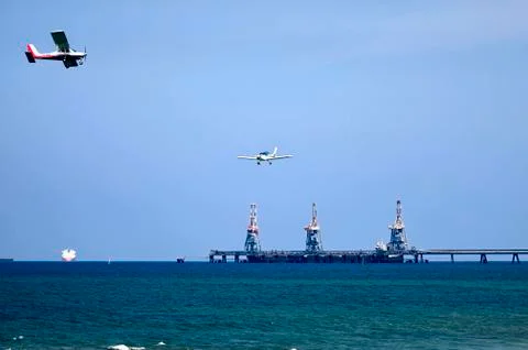 Small single-engine aircraft Stock Photos