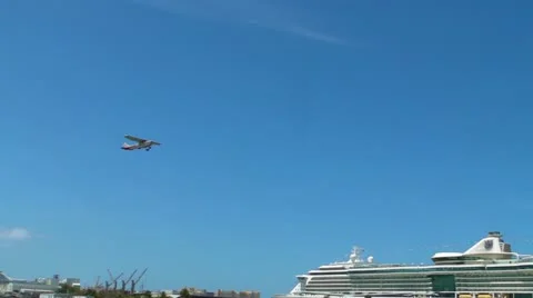 Small single engine plane fly-by Stock Footage 10834105