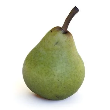 Small single pear organic fruit food on white background 3D illustration Stock-Illustration