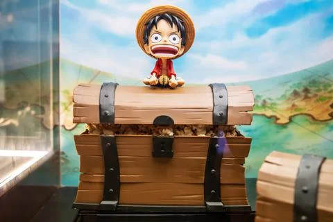 Small Size Model of Monkey D. Luffy from A Japanese Animation One Piece Stock Photos