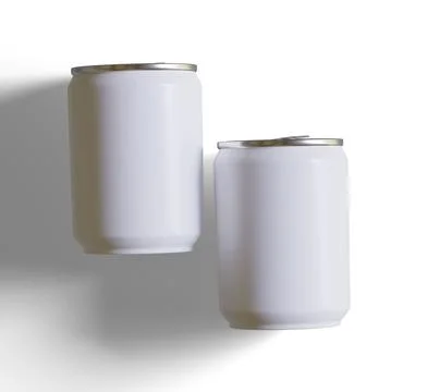 Small size or Mini size soda can with  a white color and texture realistic r Illustrazione stock