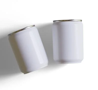Small size or Mini size soda can with  a white color and texture realistic r Illustrazione stock