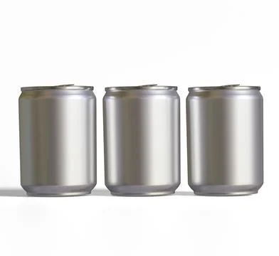 Small size or Mini size soda can with a metalic texture realistic render 3D  Illustrazione stock