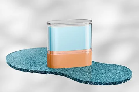 Small size Sunscreen Stick packaging with translucent clear cap Illustrazione stock
