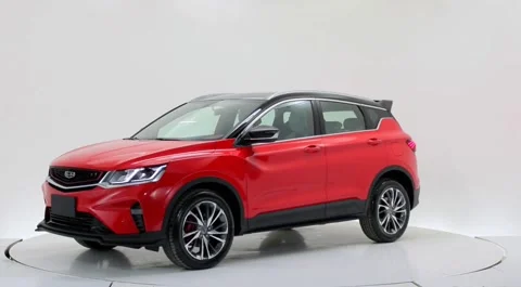 A small size SUV in Red Stock Footage 243489820