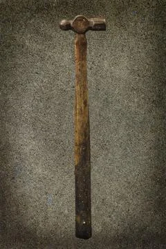 A small, slightly rusty ball peen hammer Foto stock