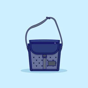 Small Sling Bag Vector Icon Illustration. Back to School Vector. Flat Carto.. Stock Illustration