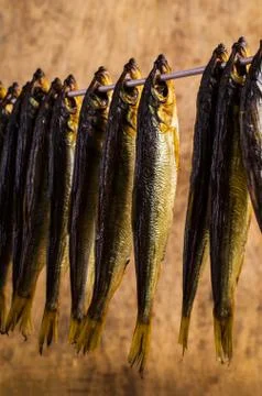 Small smoked fish Foto stock