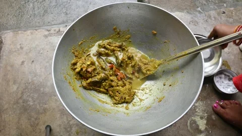 Small Snakehead or Channa orientalis fish curry. Stock Footage 321379155