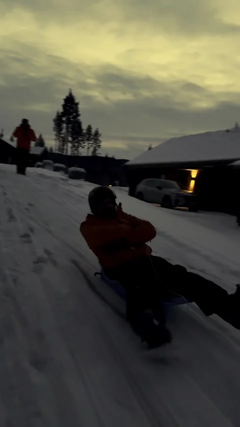 Small snow slide Stock Footage 301819117