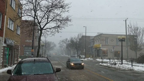 Small snowfall at daylight Stock Footage 125551632