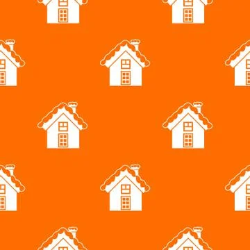 Small snowy cottage pattern seamless 스톡 일러스트
