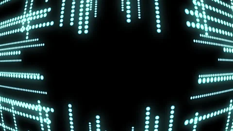 Small soft blue balls moving into middle of the screen on black background.  Stock Footage 256878556