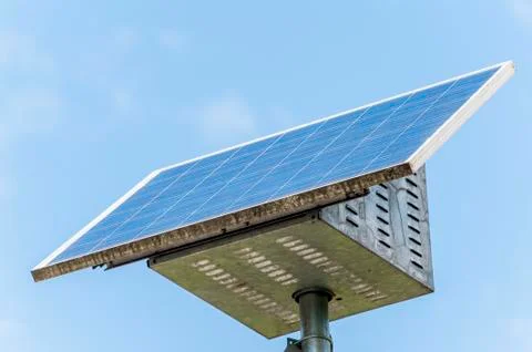 Small solar panel with battery Stock Photos