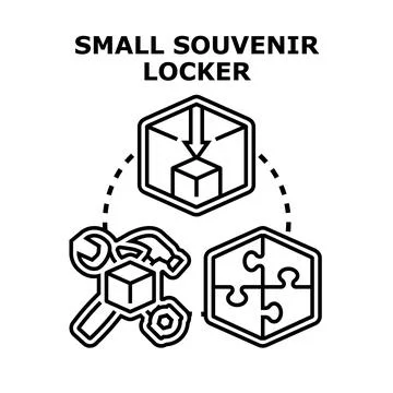 Small souvenir locker vector concept illustration Stock Illustration