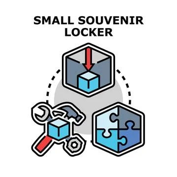 Small souvenir locker vector concept illustration Stock Illustration