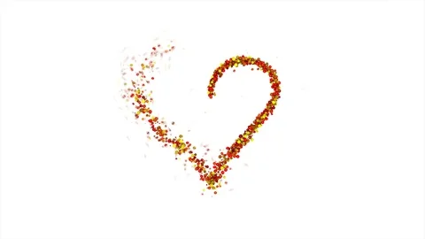 Small spheres pop up in a shape of heart. Pulses and explodes Stock Footage 98742147