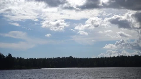 A small spot of sunlight on the surface of lake Meiko Stock Footage 66258887