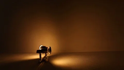 Small spotlights seen from below Stock Footage 93327631