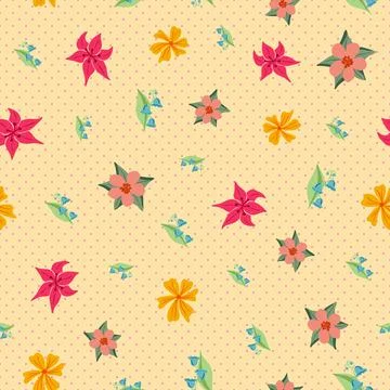 Small spring flowers seamless pattern design Stock Illustration