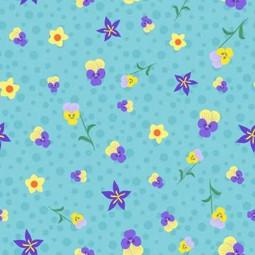 Small spring flowers vector pattern design Stock Illustration