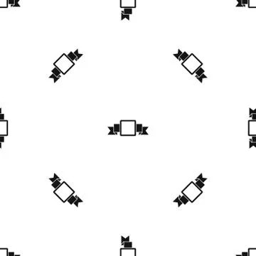 Small square banner pattern seamless black Illustrazione stock