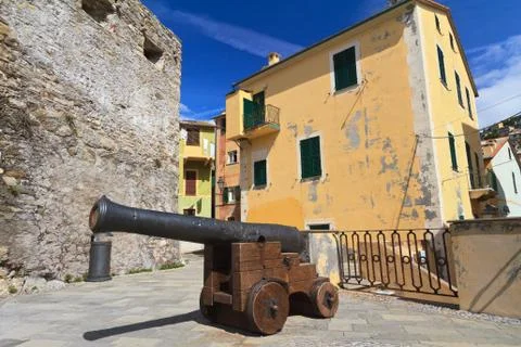 Small square with cannon Stock Photos