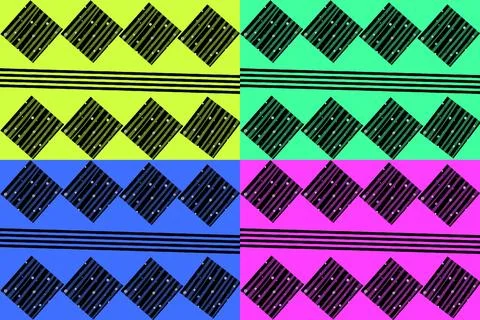 Small square design divide in four colors pattern Stock Illustration