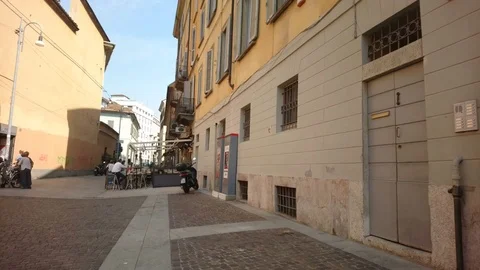 Small square in Milan, Italy Stock Footage 71005704
