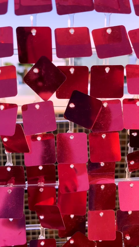 Small square mosaic, red aluminum color background Stock Footage 282581036