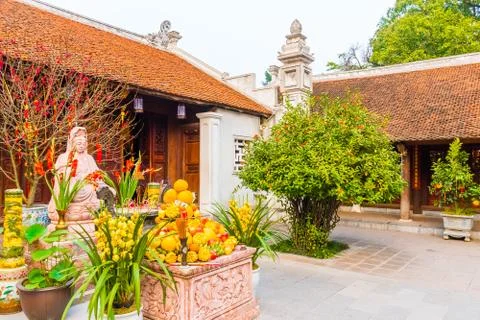 Small square in the One Pillar Pagoda, Hanoi, Vietnam Stock Photos