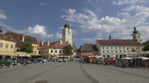The Small Square of Sibiu Stock Footage 53986411