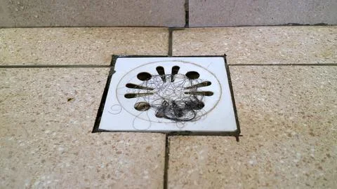 Small square tile with black paw print pattern on ground Stock Photos