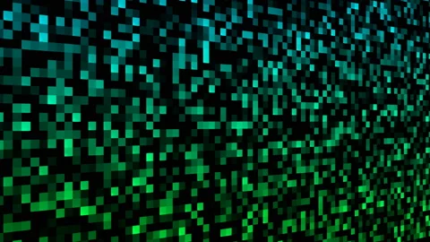Small squarte simple blocks of computer generated mosaic, 3d render computer Stock Footage 105668457