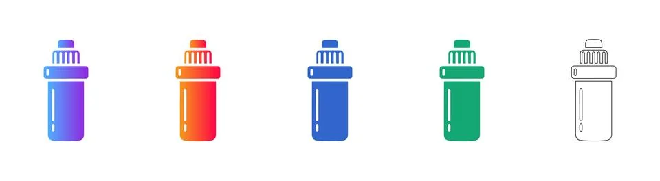 Small Squeeze Bottle Icon Set for Medical Use Illustrazione stock