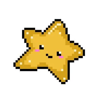 Small star pattern. yellow star pixel image. Stock Illustration