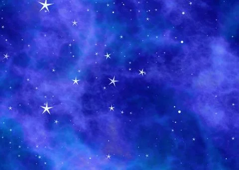 Small stars in a sky on space clouds backgrounds Stock Illustration