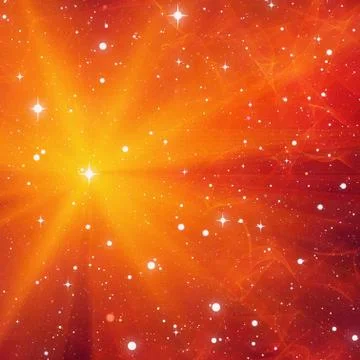 Small stars in a sky on sun rays background Illustrazione stock