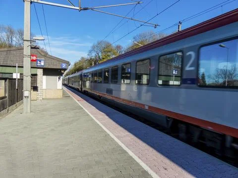 A small station (Oftering - Upper Austria) without staff on the western railway Stock Photos