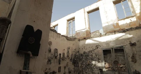 Small statues in an old house, Goree, Senegal (4K) Stock Footage 47943922