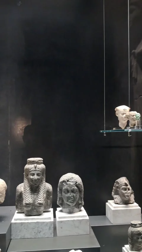 Small Statuettes Showcase Greco-Roman Museum Alexandria Stock Footage 345350189