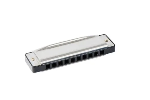 Small steel harmonica Stock Photos