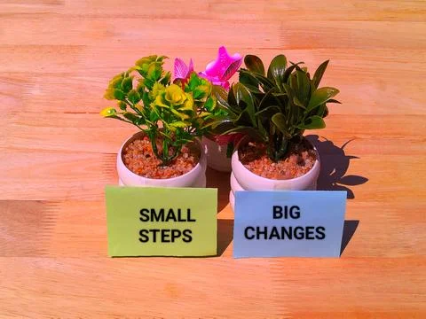 Small steps and big changes concept Stock-Fotos