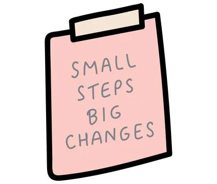 Small Steps Motivation Note Hand Drawn Illustration イラスト素材